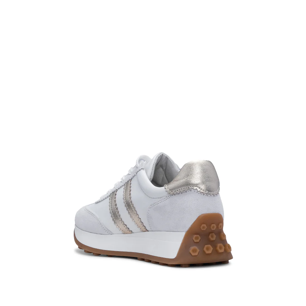 Sapatilha Casual Mulher Pele Branco E Ouro - Image 4