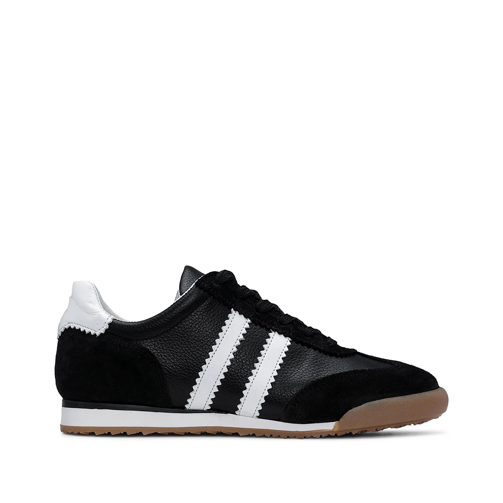 Sapatilha Casual Mulher Pele Preto E Branco