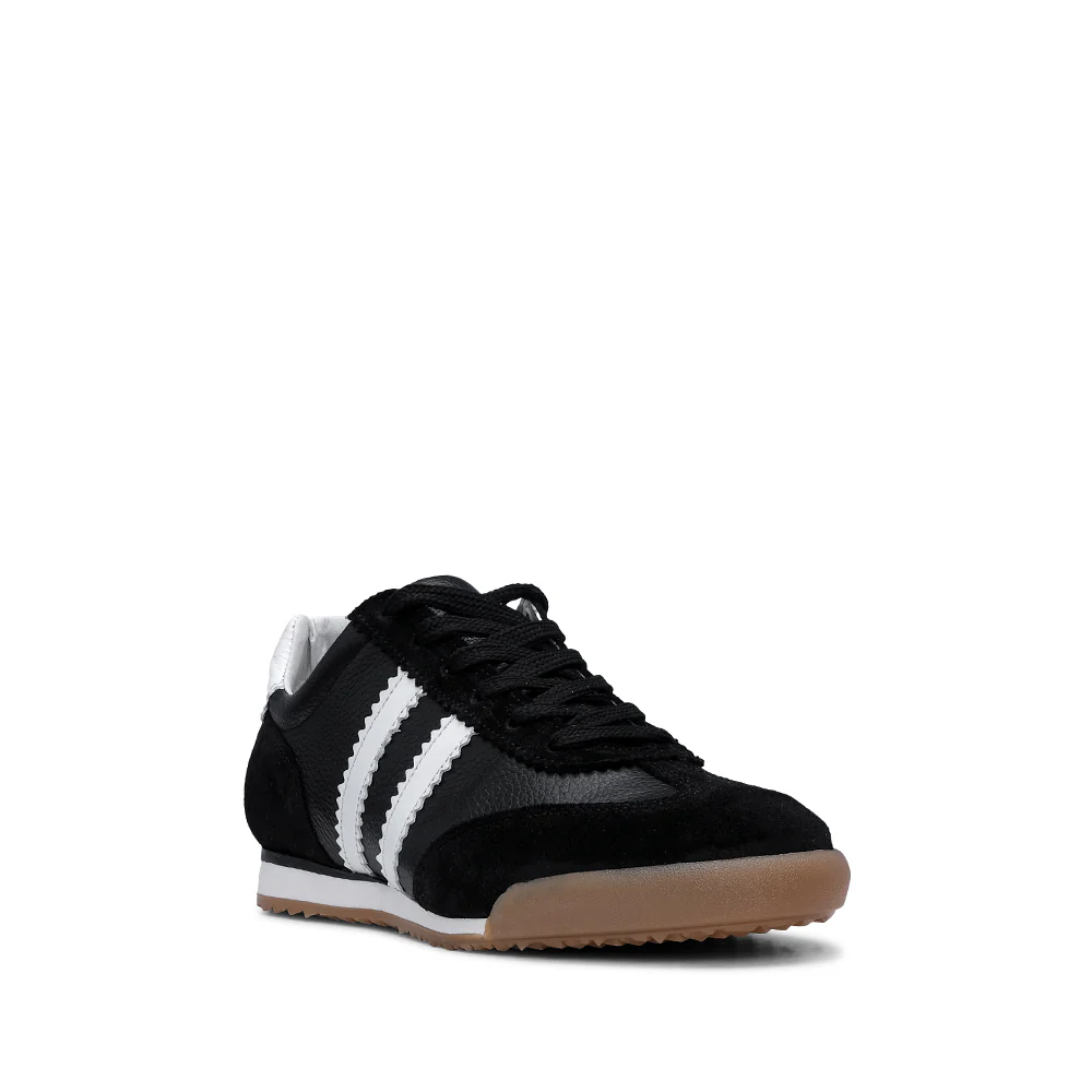 Sapatilha Casual Mulher Pele Preto E Branco - Image 3