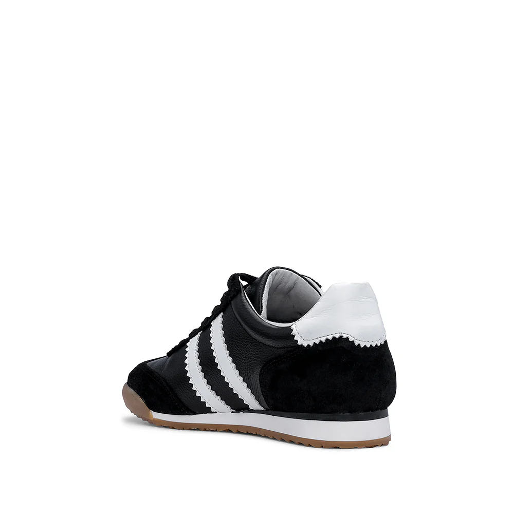 Sapatilha Casual Mulher Pele Preto E Branco - Image 4
