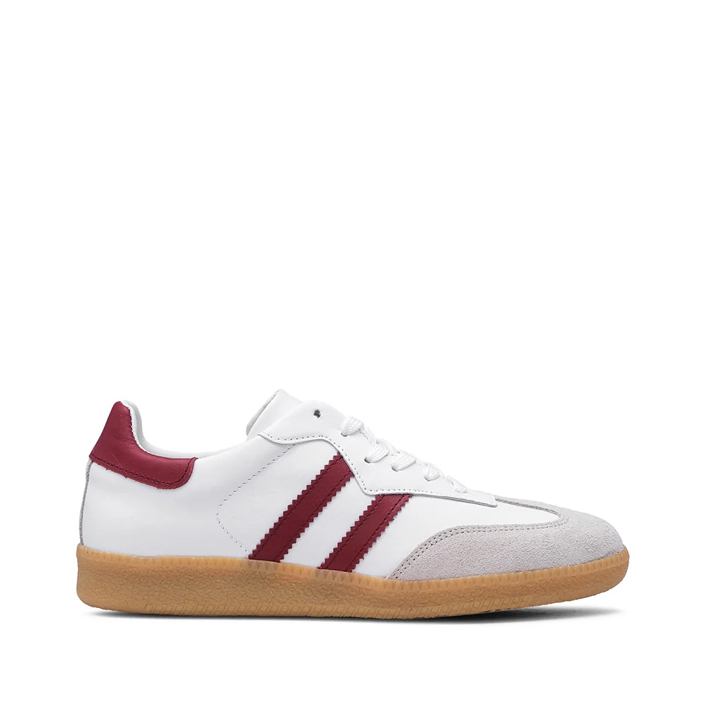 Sapatilha Casual Mulher Pele Branco E Vermelho