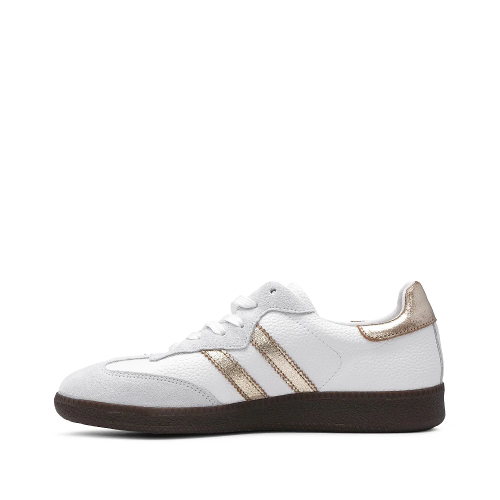 Sapatilha Casual Mulher Pele Branco E Ouro - Image 2
