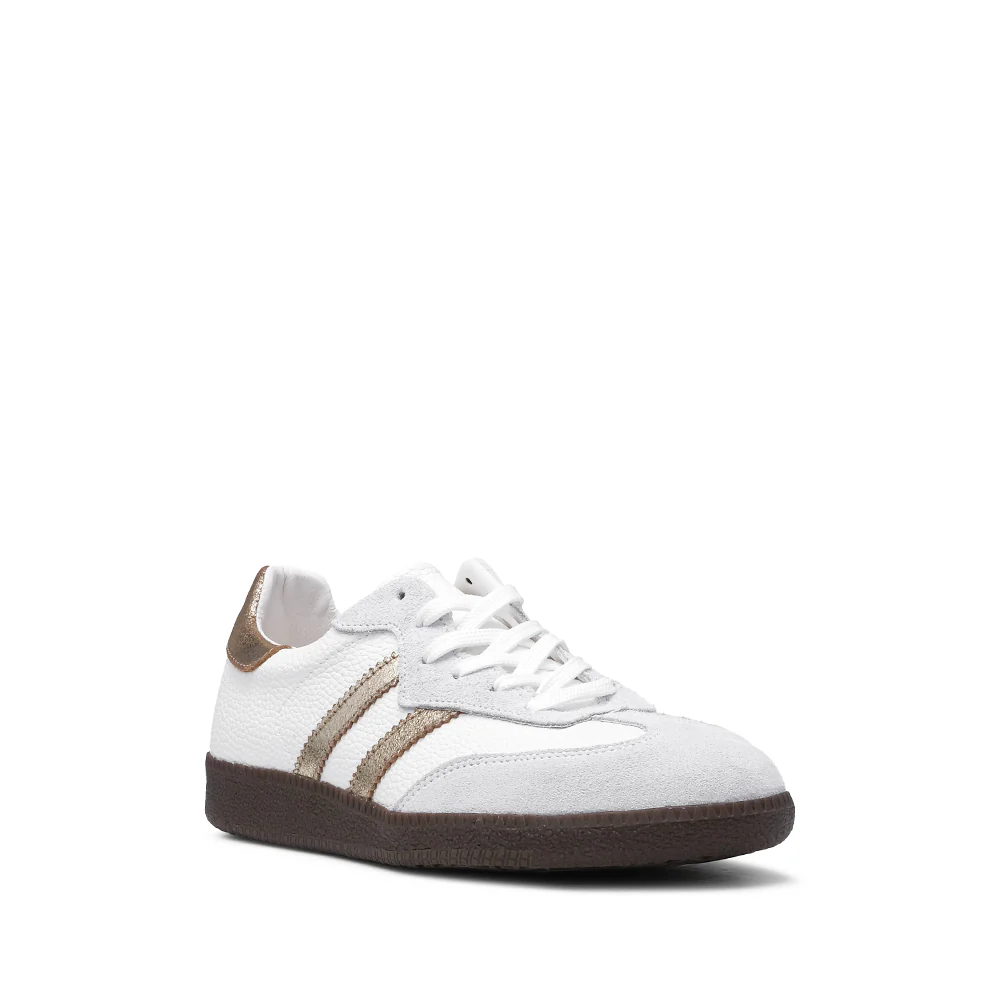 Sapatilha Casual Mulher Pele Branco E Ouro - Image 3