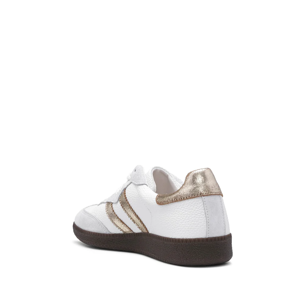 Sapatilha Casual Mulher Pele Branco E Ouro - Image 4