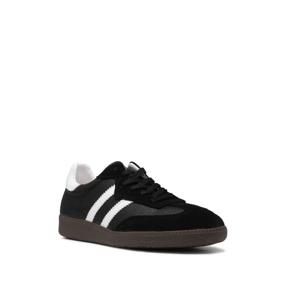 Sapatilha Casual Mulher Pele Preto E Branco - Image 3
