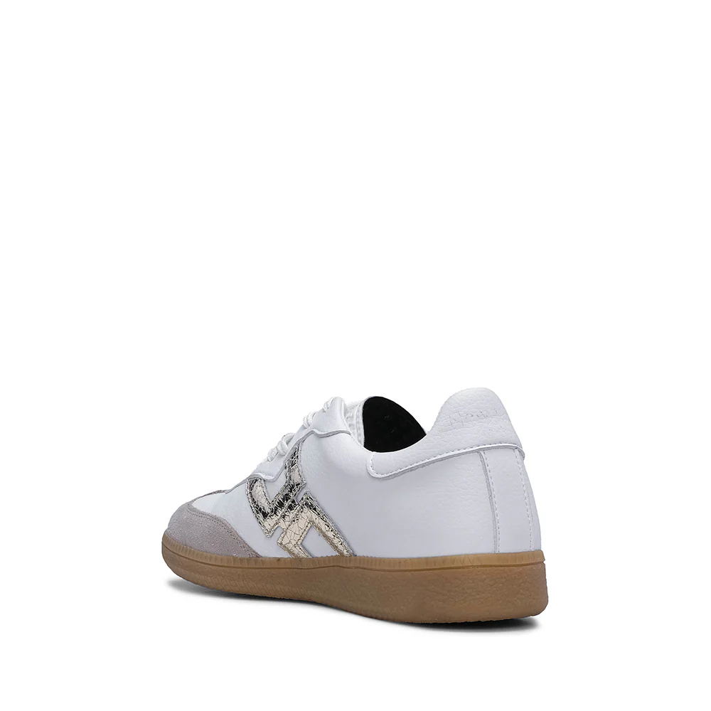 Sapatilha Casual Mulher Pele Branco E Ouro - Image 4