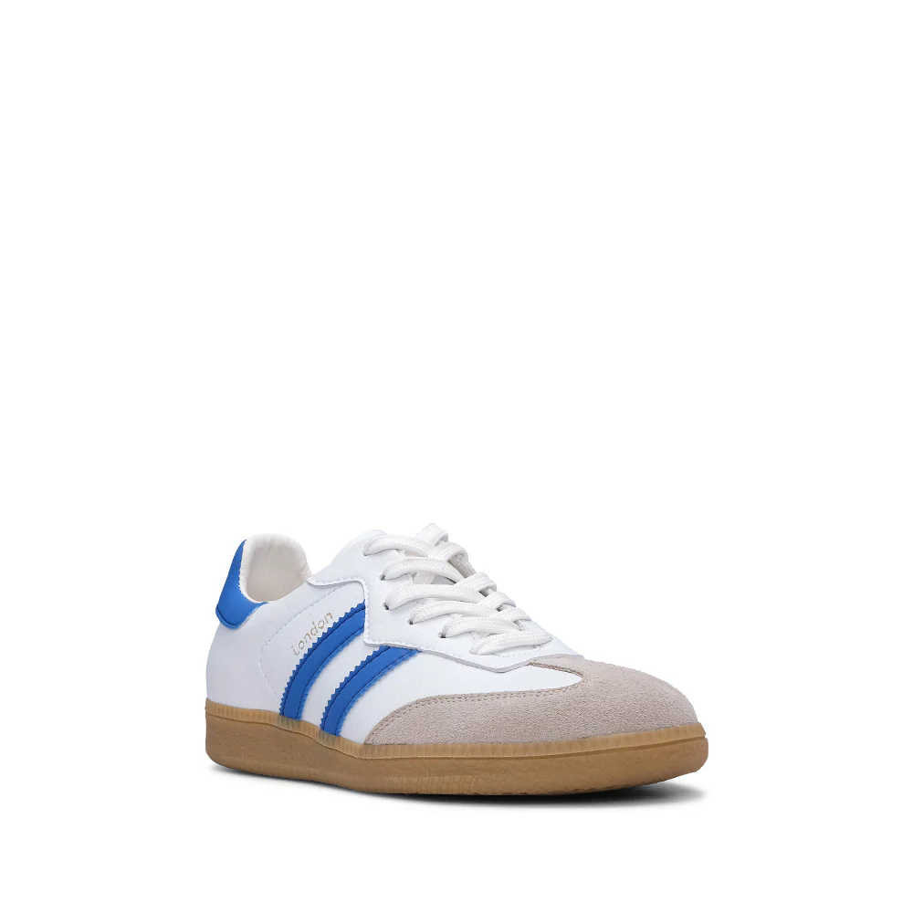 Sapatilha Casual Mulher Pele Branco E Azul - Image 3