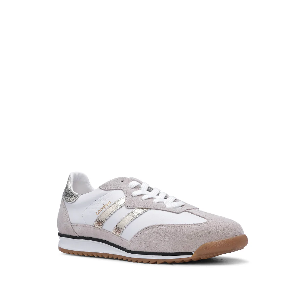 Sapatilha Casual Mulher Pele Branco E Ouro - Image 3