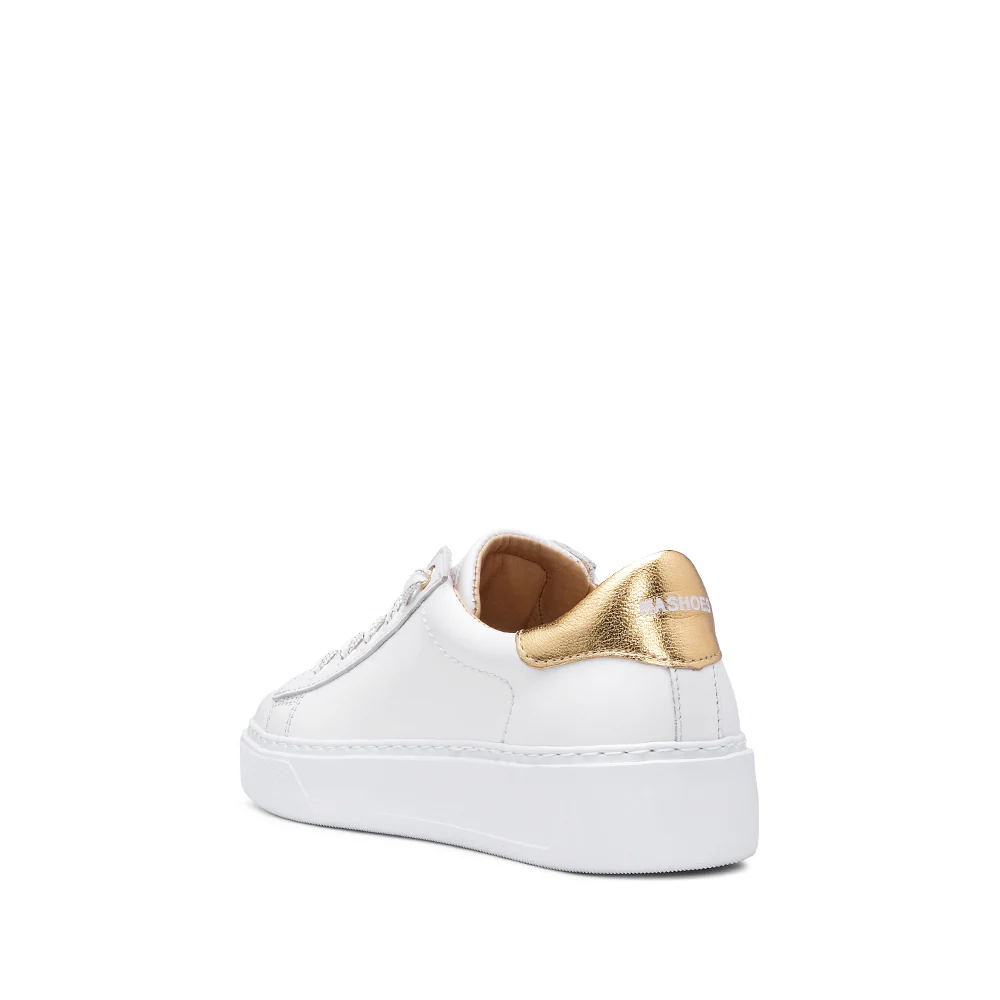 Sapatilha Casual Mulher Pele Branco E Dourado - Image 4