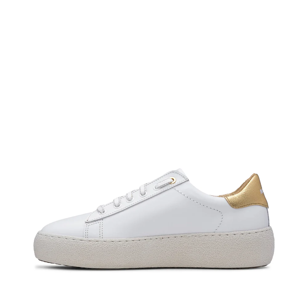 Sapatilha Casual Mulher Pele Branco E Ouro - Image 2