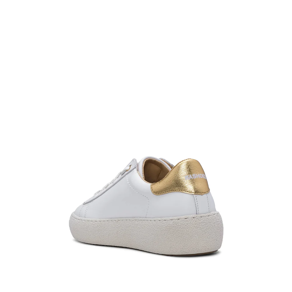 Sapatilha Casual Mulher Pele Branco E Ouro - Image 4