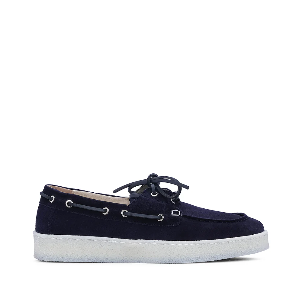 Sapato Casual Homem Camurça Azul Marinho