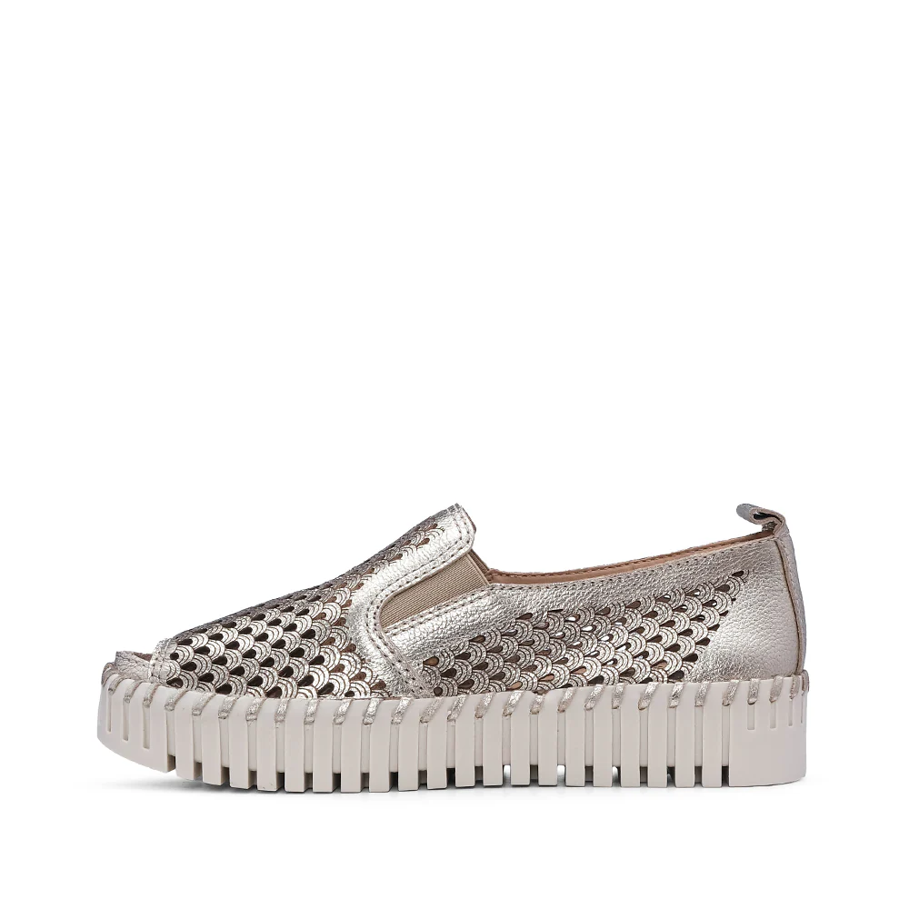 Sapato Conforto Mulher Metalizado Dourado - Image 2