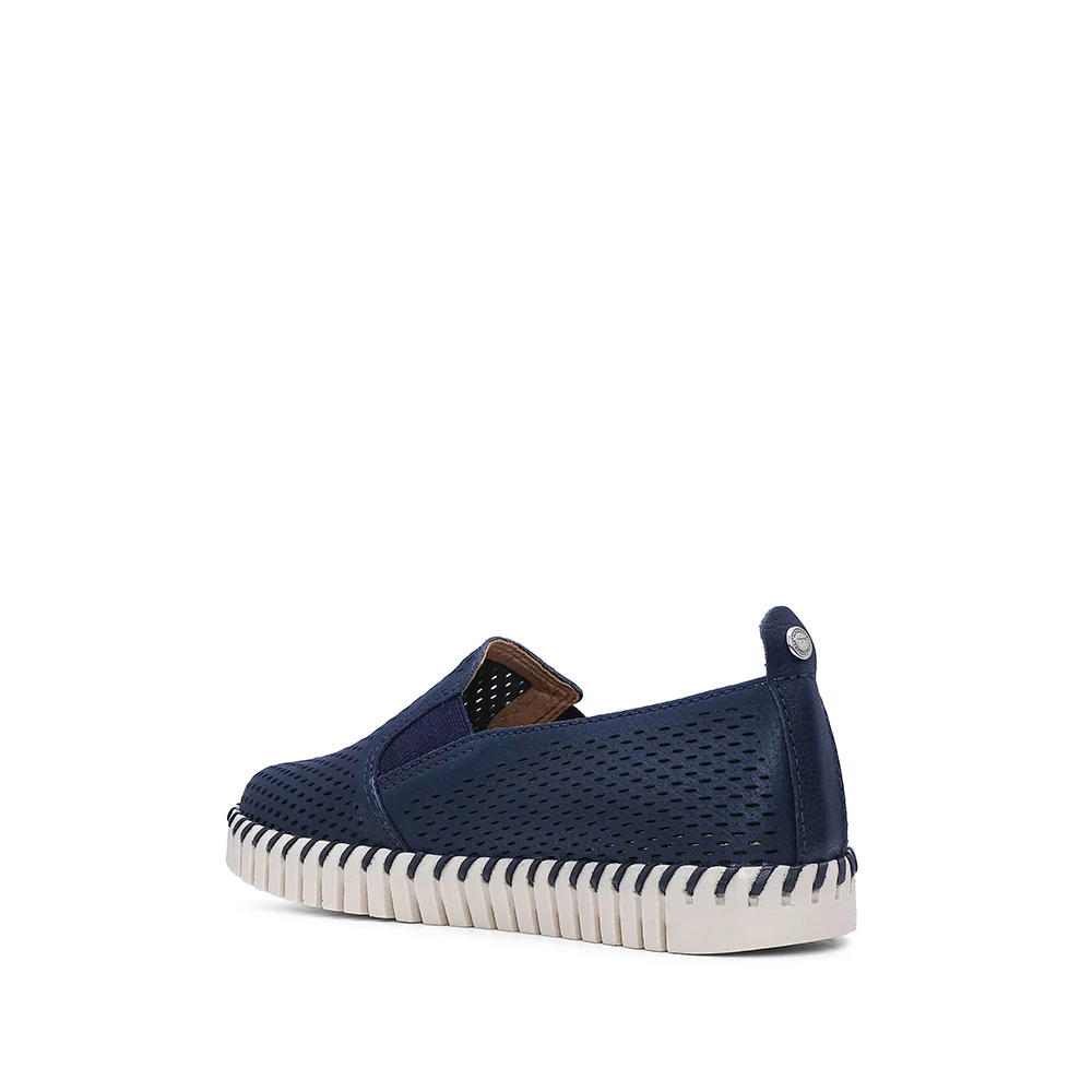 Sapato Conforto Mulher Pele Azul Marinho - Image 4
