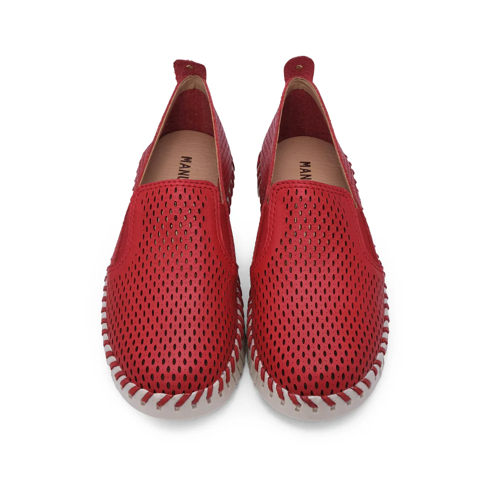 Sapato Conforto Mulher Pele Vermelho - Image 6