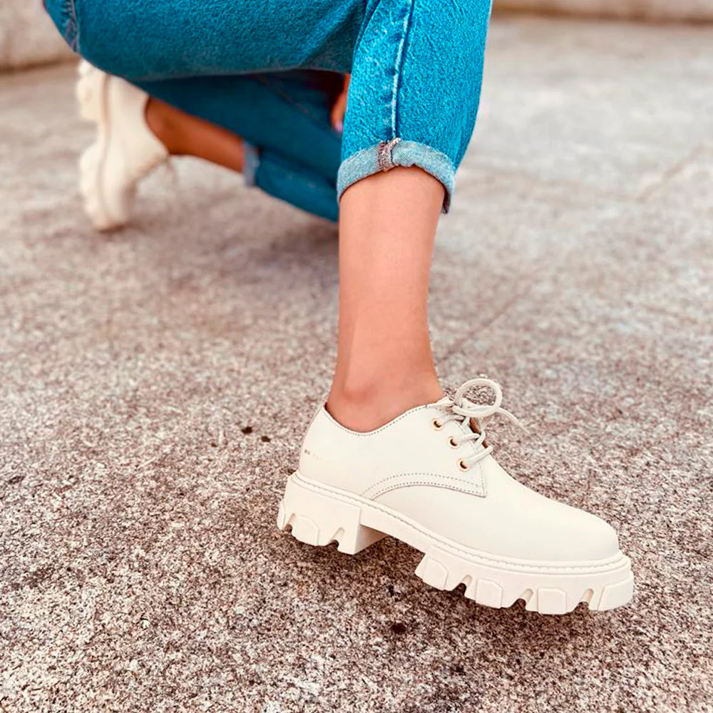 Sapato Desportivo Mulher Pele Creme - Image 3