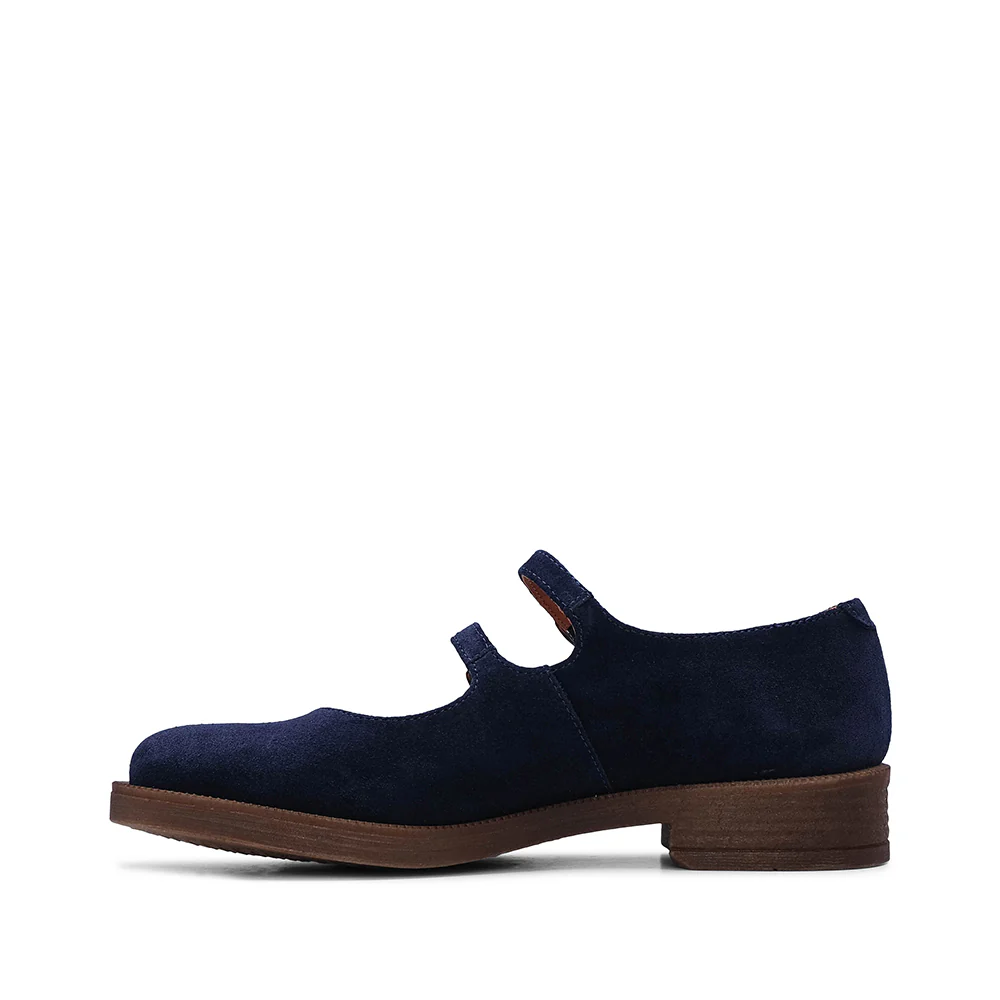 Sapato Mary Jane Mulher Camurça Azul Marinho - Image 2