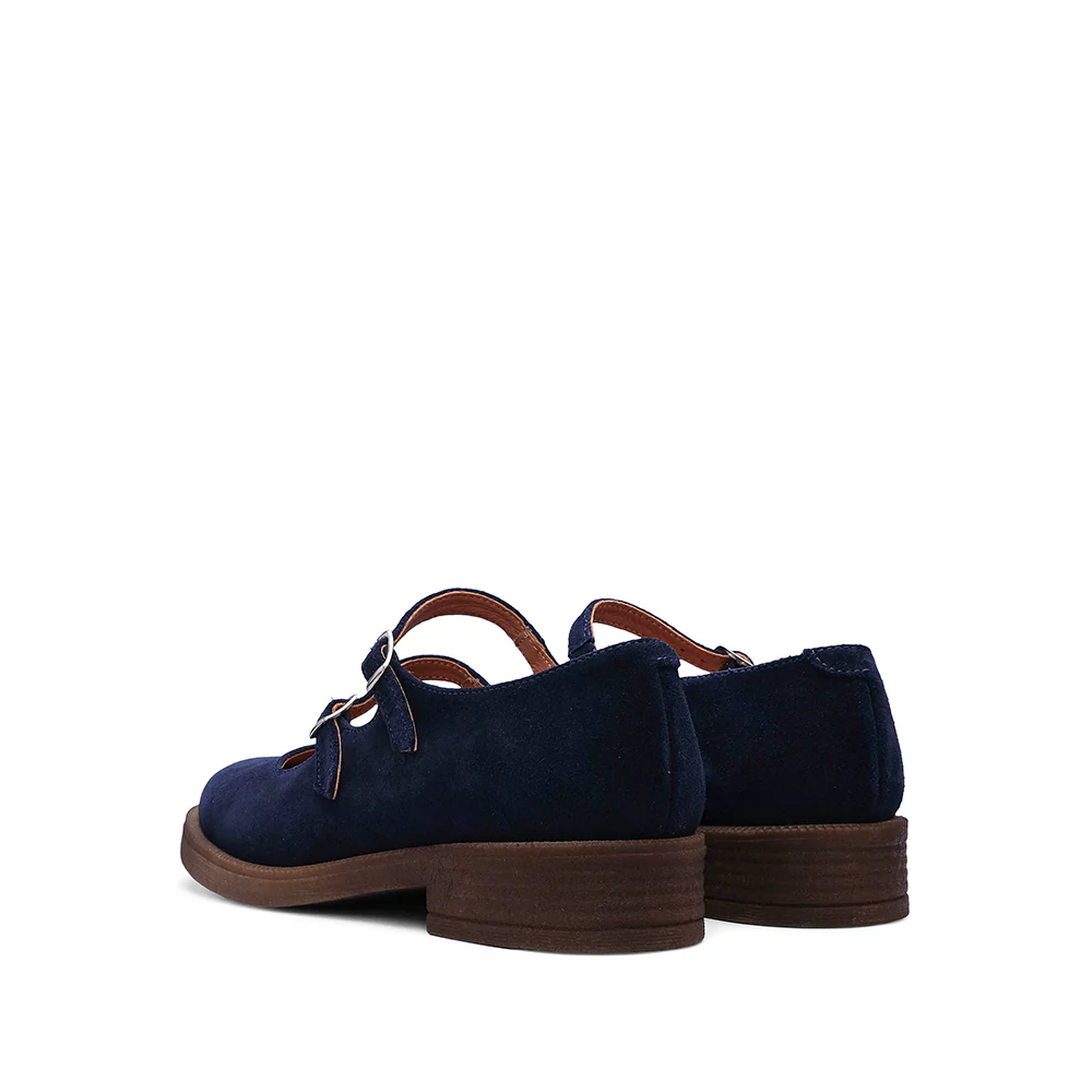 Sapato Mary Jane Mulher Camurça Azul Marinho - Image 6