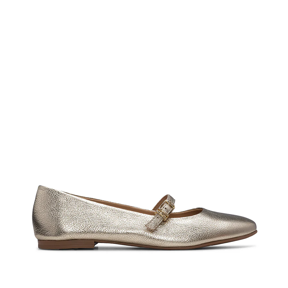 Sapato Mary Jane Mulher Metalizado Dourado