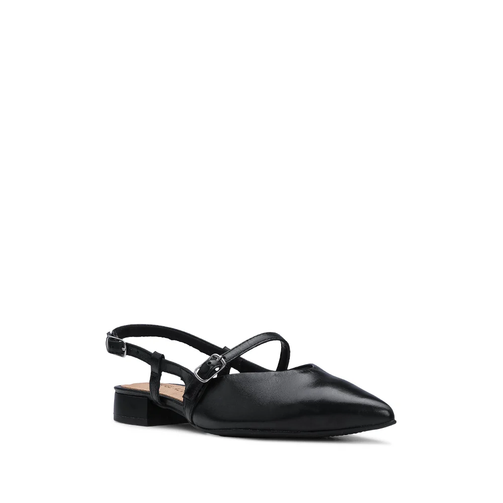 Sapato Salto Raso Mulher Pele Preto - Image 3