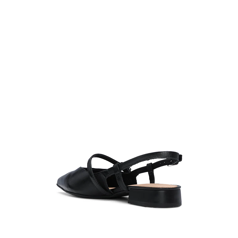 Sapato Salto Raso Mulher Pele Preto - Image 4
