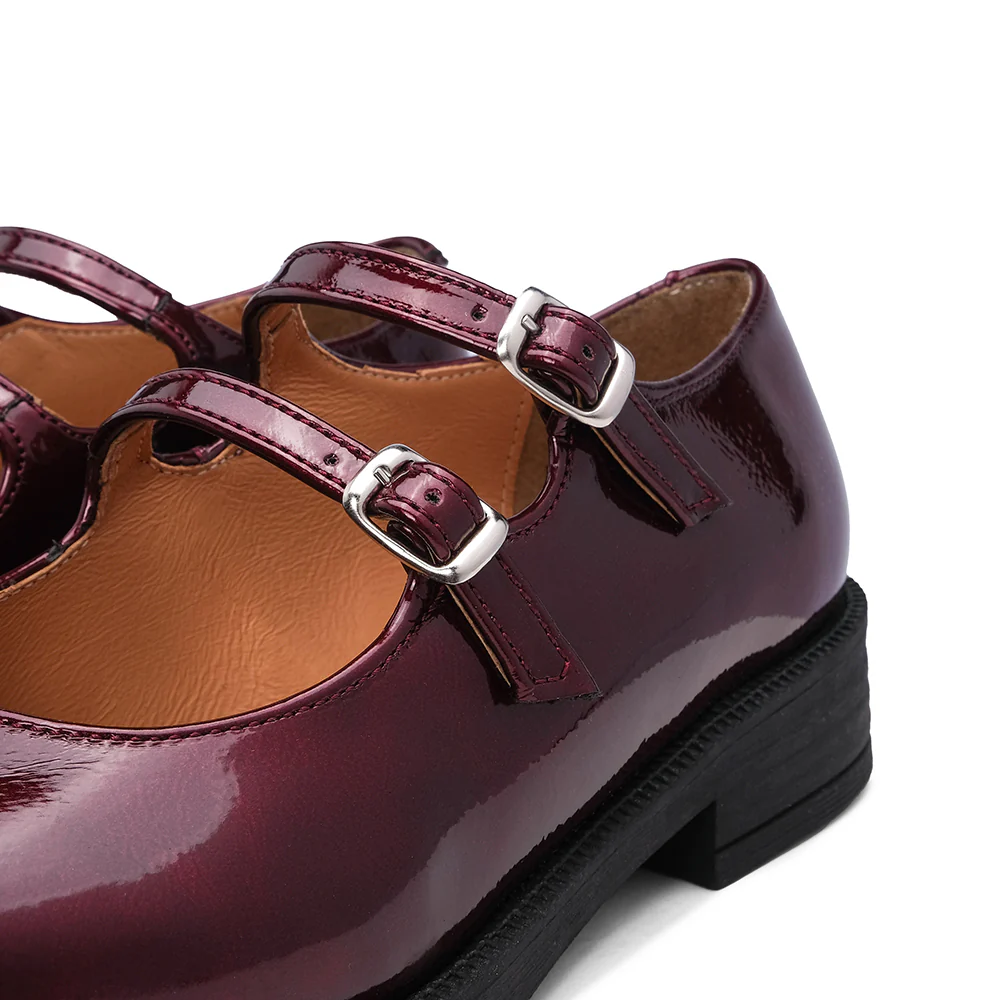 Sapato Mary Jane Mulher Verniz Bordeaux - Image 8