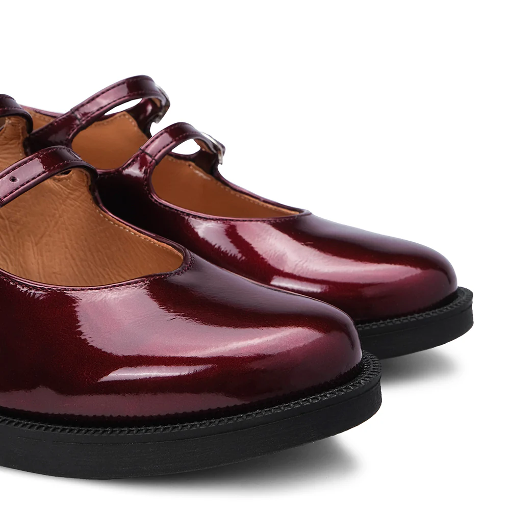 Sapato Mary Jane Mulher Verniz Bordeaux - Image 9