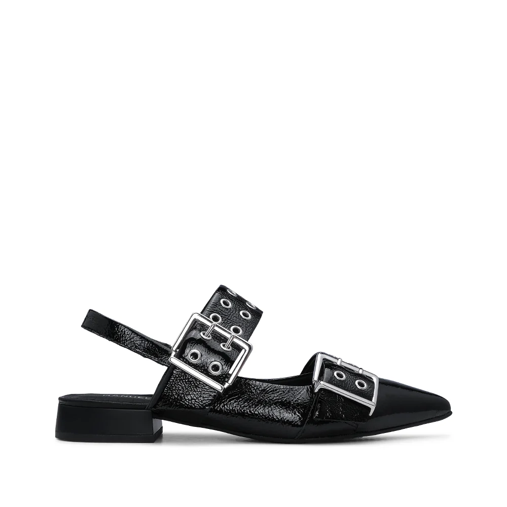 Sapato Salto Raso Mulher Verniz Preto