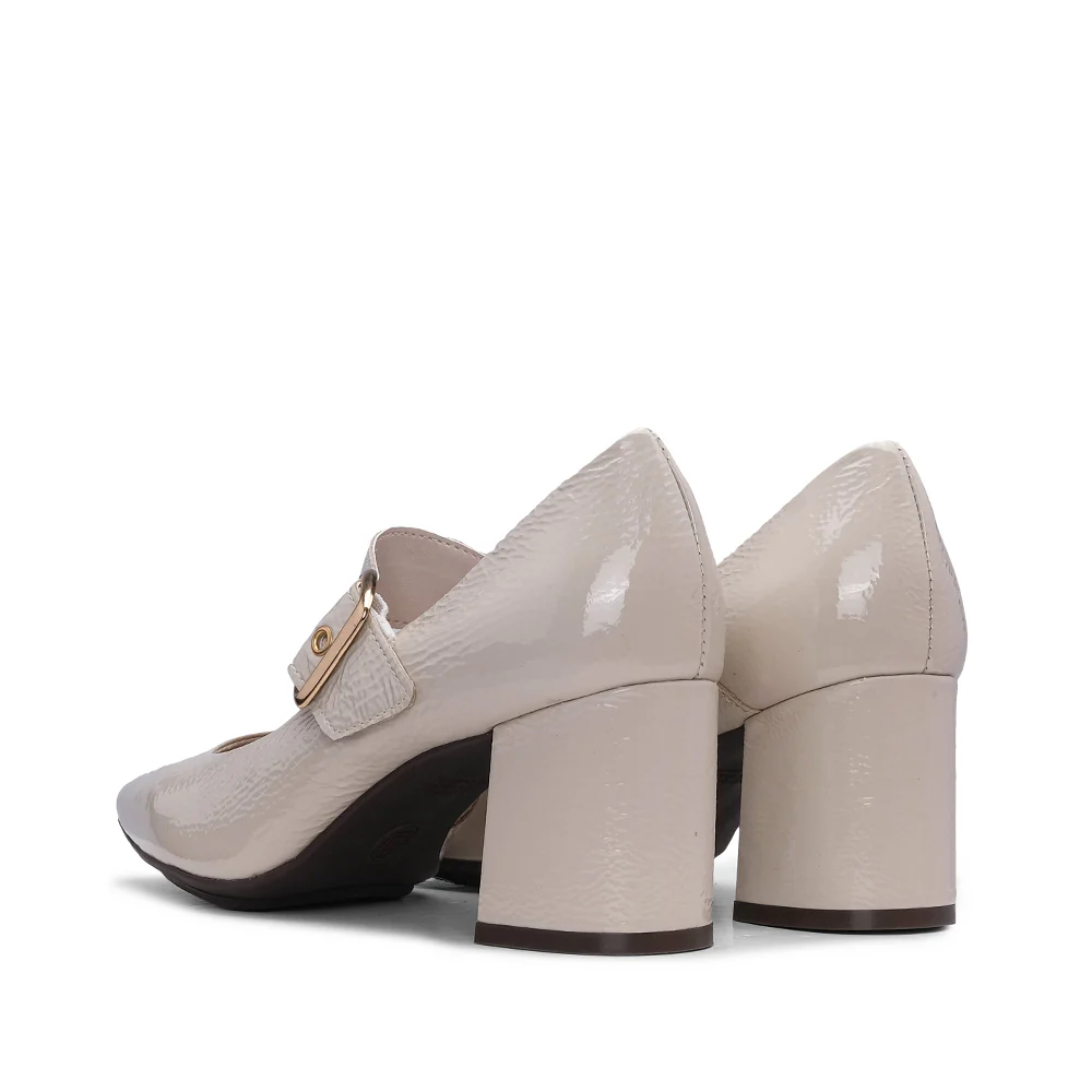 Sapato Mary Jane Mulher Verniz Bege - Image 4