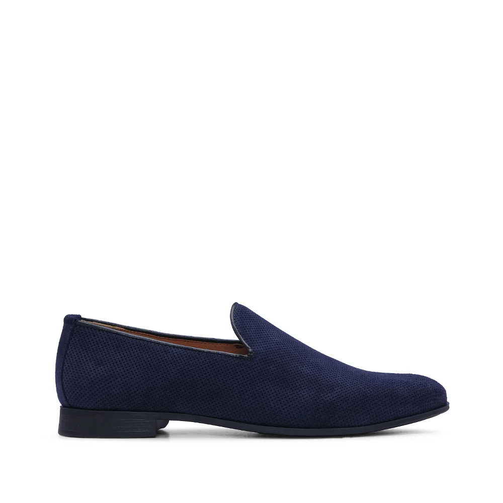 Sapato Mocassim Homem Camurça Azul Marinho