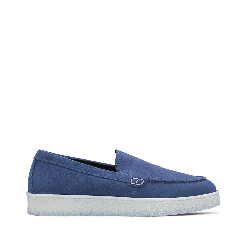 Sapato Mocassim Homem Camurça Jeans