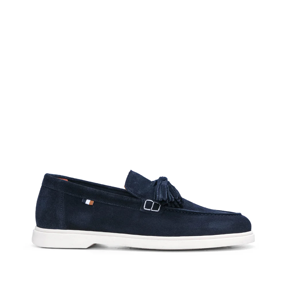 Sapato Mocassim Homem Camurça Azul Marinho