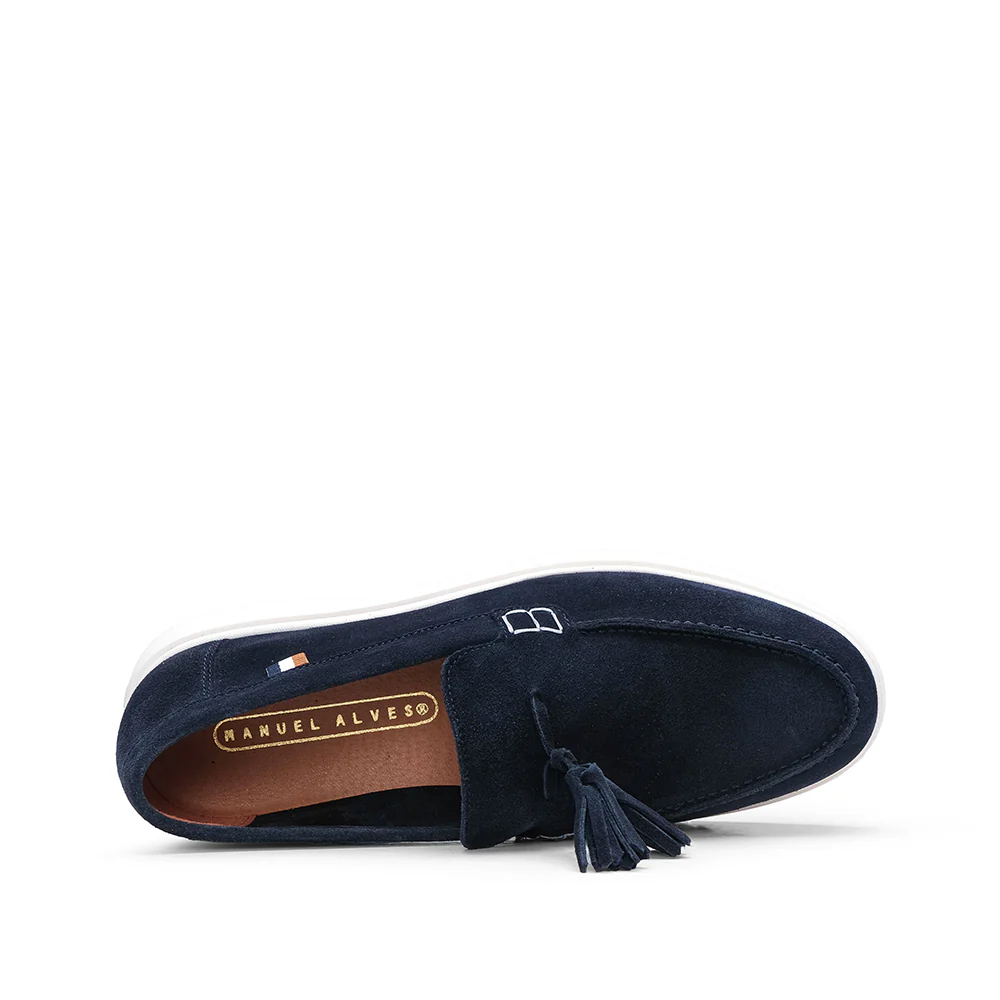 Sapato Mocassim Homem Camurça Azul Marinho - Image 4