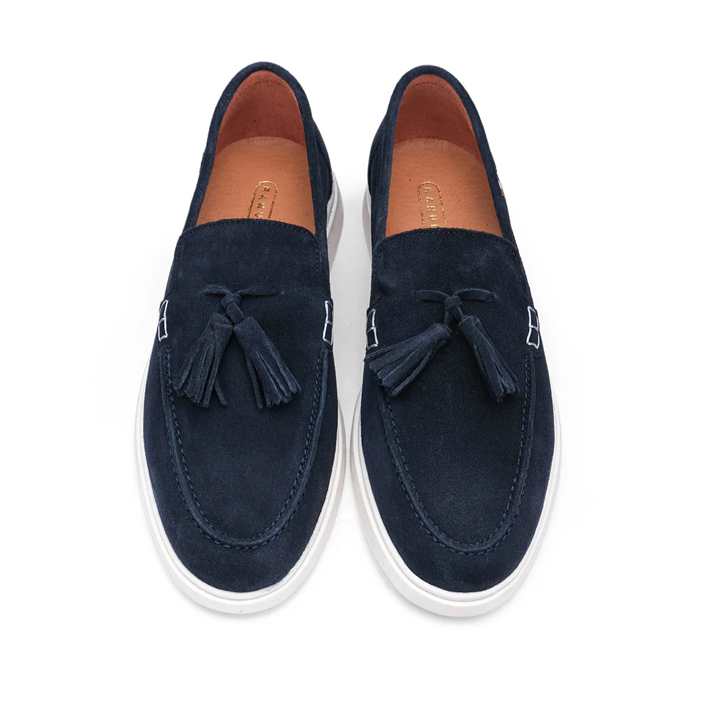 Sapato Mocassim Homem Camurça Azul Marinho - Image 5