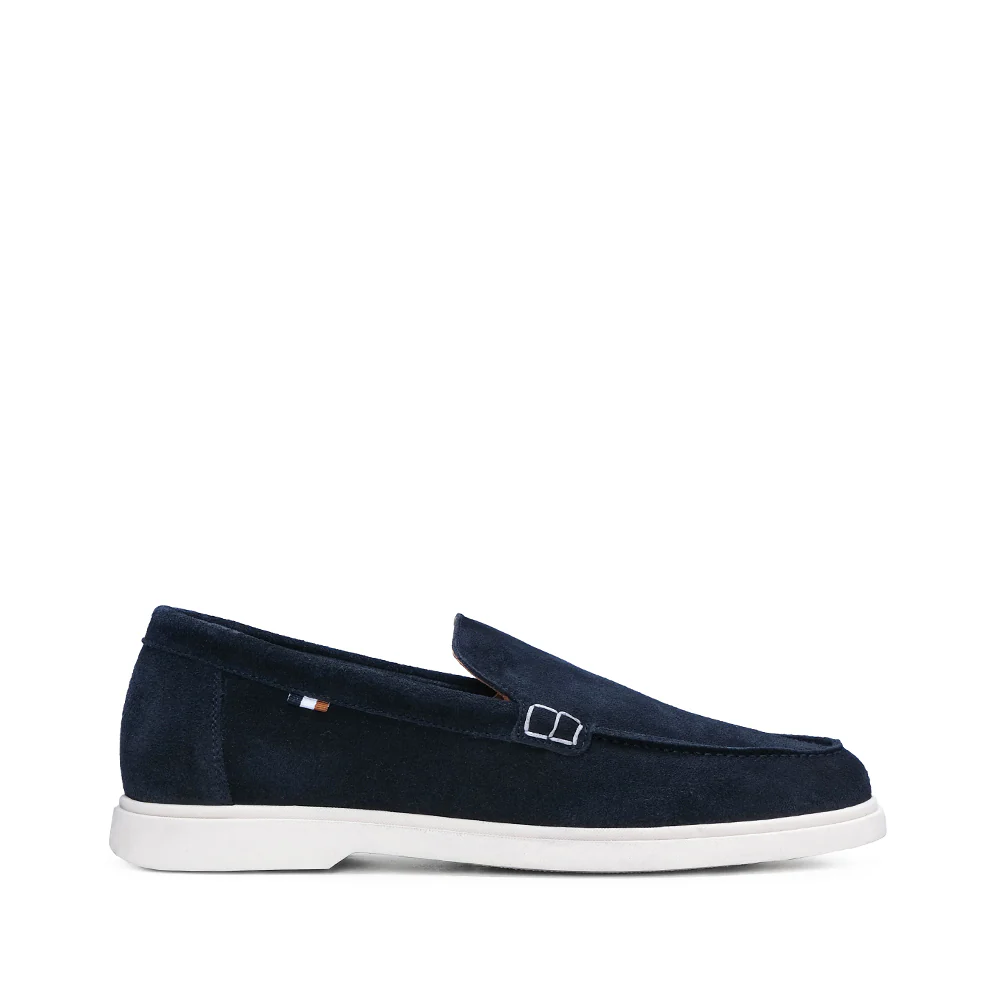 Sapato Mocassim Homem Camurça Azul Marinho