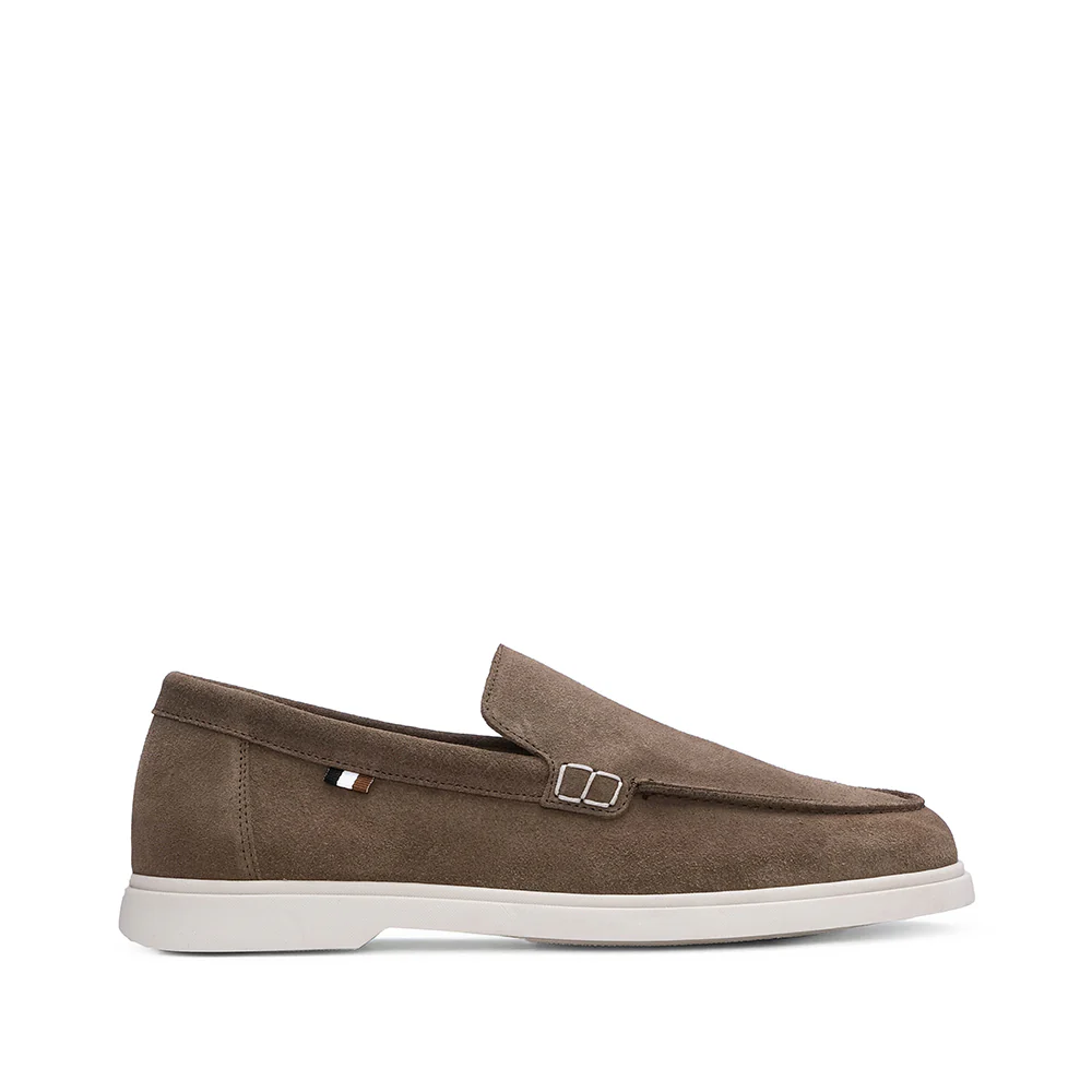Sapato Mocassim Homem Camurça Taupe