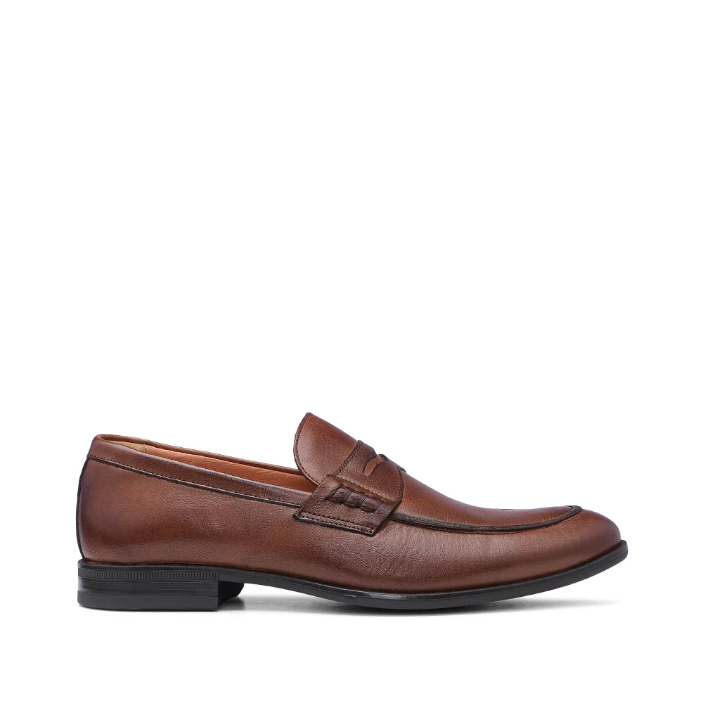 Sapato Mocassim Homem Pele Castanho