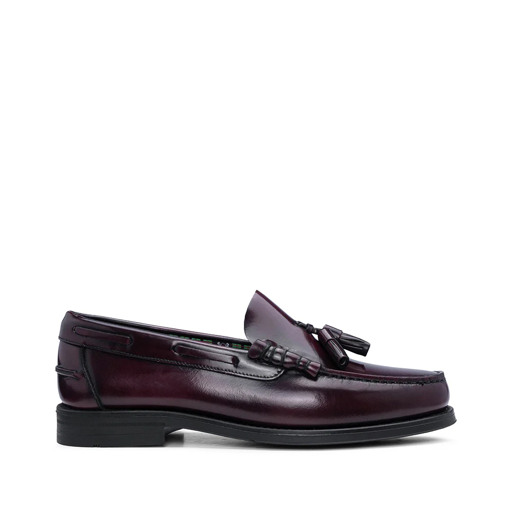 Sapato Mocassim Homem Polido Bordeaux