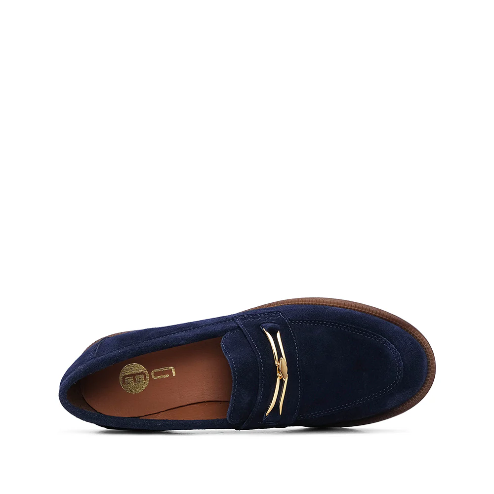 Sapato Mocassim Mulher Camurça Azul Marinho - Image 5