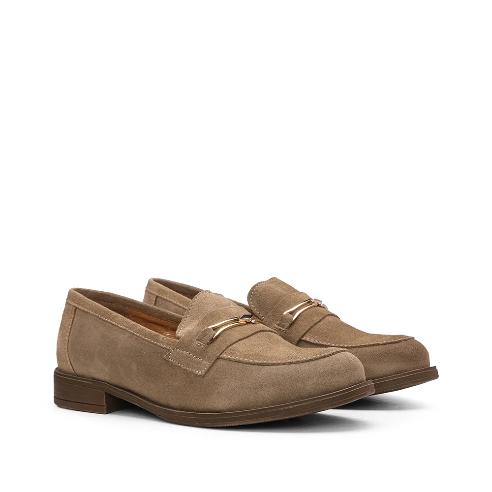 Sapato Mocassim Mulher Camurça Taupe - Image 2