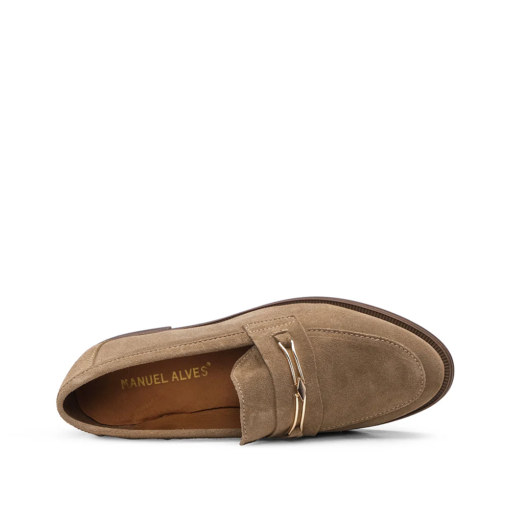 Sapato Mocassim Mulher Camurça Taupe - Image 4