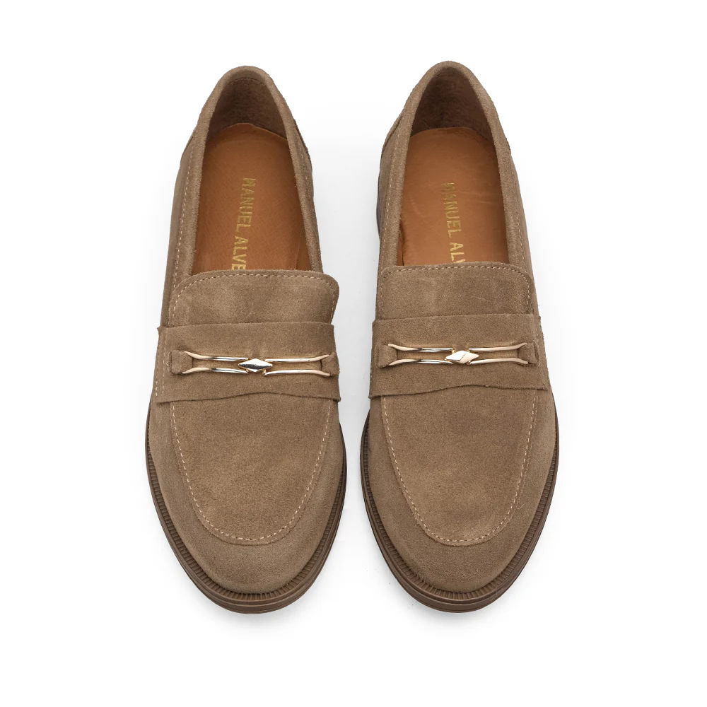 Sapato Mocassim Mulher Camurça Taupe - Image 5