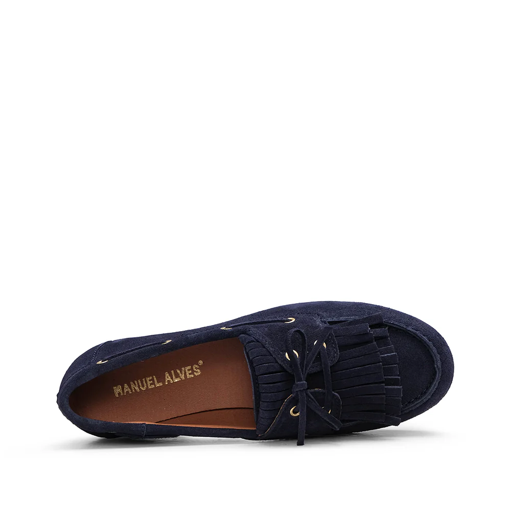 Sapato Mocassim Mulher Camurça Azul - Image 4