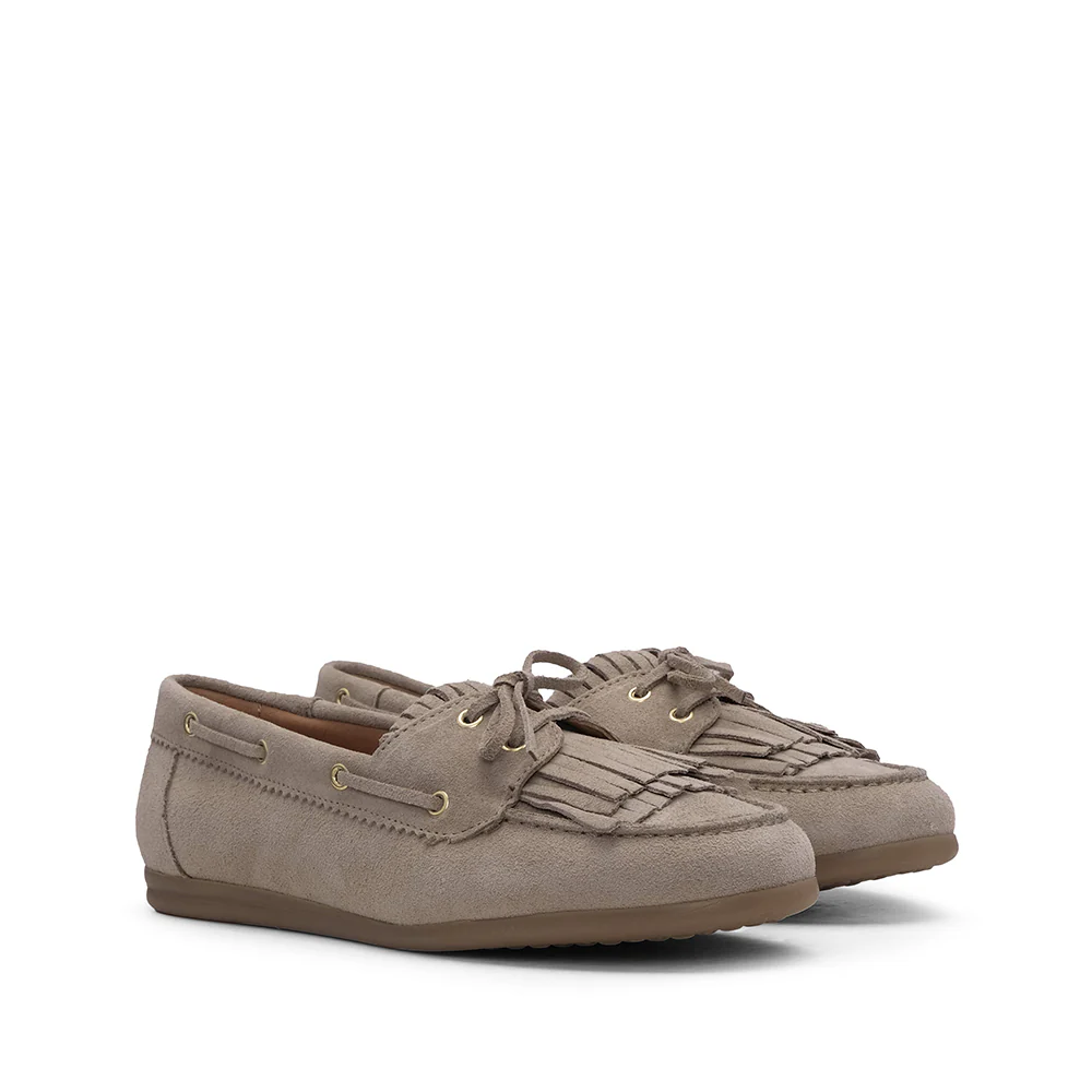 Sapato Mocassim Mulher Camurça Taupe - Image 2