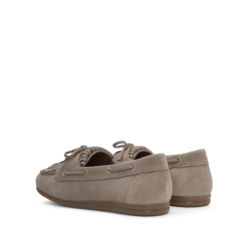 Sapato Mocassim Mulher Camurça Taupe - Image 3