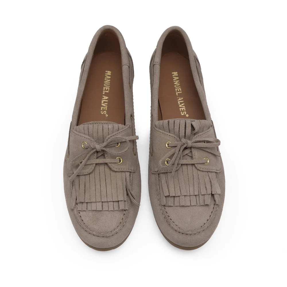 Sapato Mocassim Mulher Camurça Taupe - Image 5