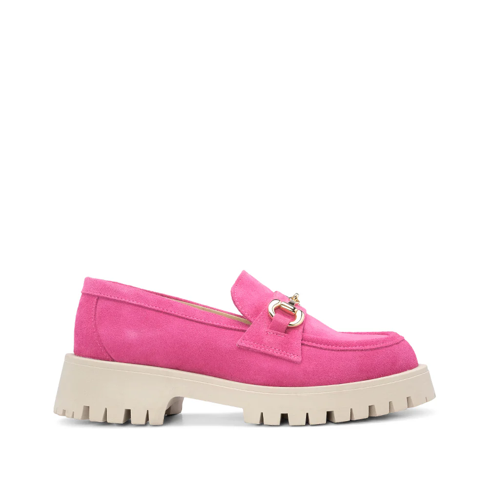 Sapato Mocassim Mulher Camurça Fuxia