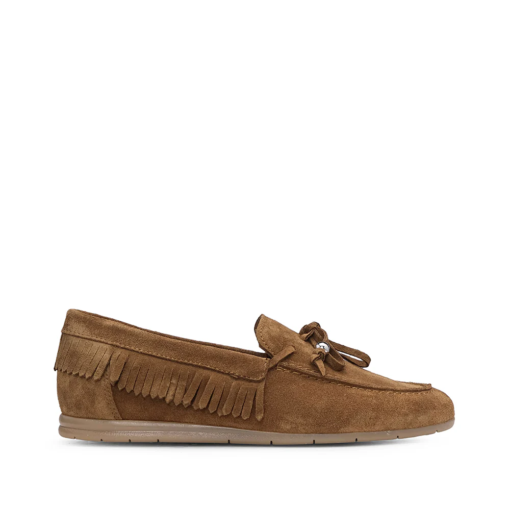 Sapato Mocassim Mulher Camurça Camel