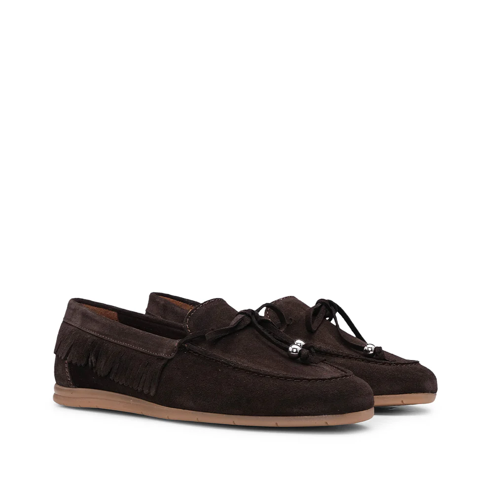 Sapato Mocassim Mulher Camurça Castanho - Image 2