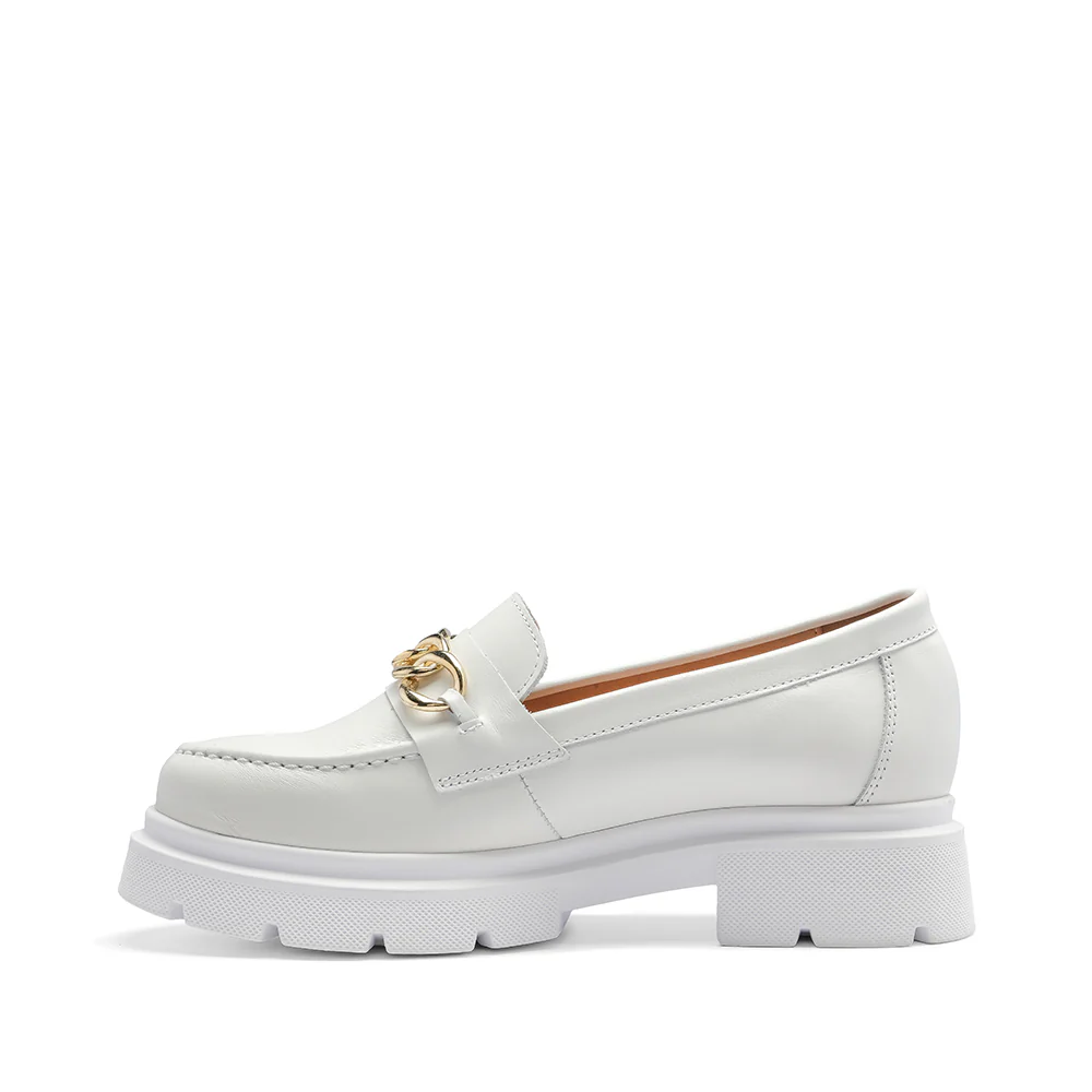 Sapato Mocassim Mulher Pele Branco - Image 2